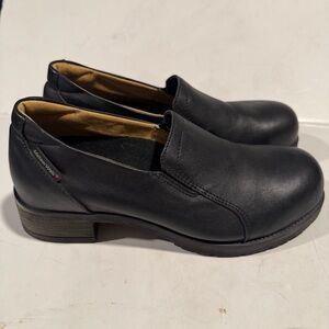 Mellow Walk Dream Fit Comfort Black Slip-On Steel Toe Shoes Size 8D